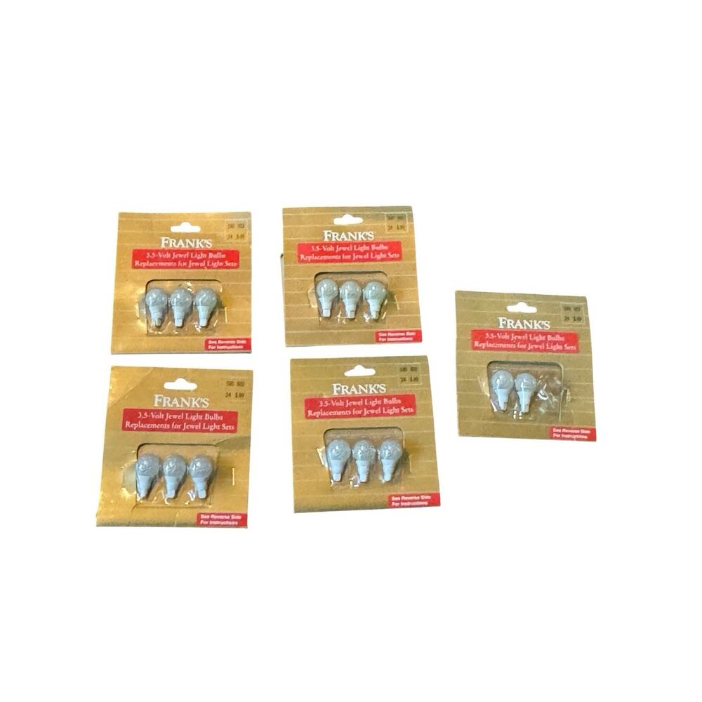 Vintage‎ Frank’s 3.5V Jewel Light Bulbs Lot 14 Replacement Mini Lights READ